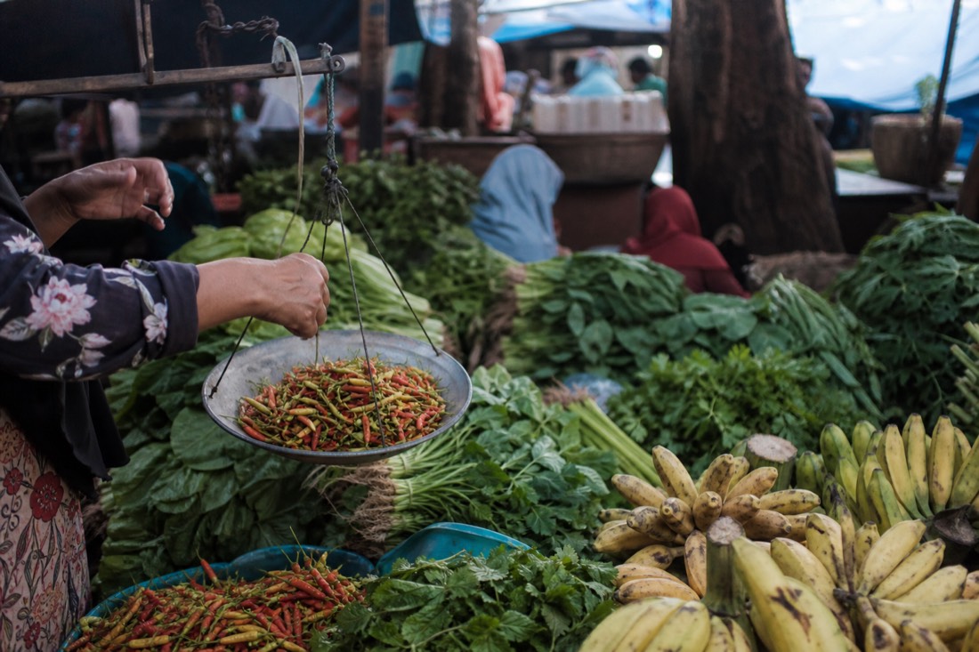Morning produce market in Yogyakarta