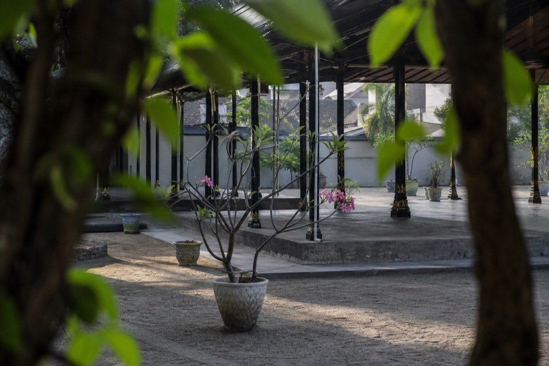 A pavilion courtyard in Yogyakarta's palace quarter